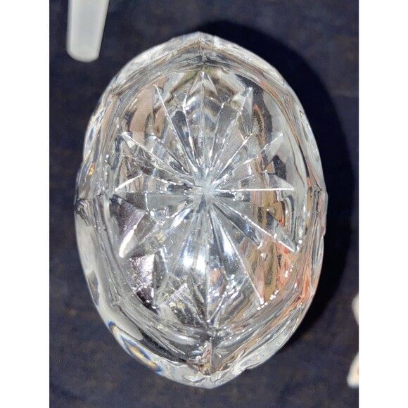 Vintage 1997 2pc Princess House Perfume Bottle 24% Lead Crystal Frosted Floral - Picture 5 of 5